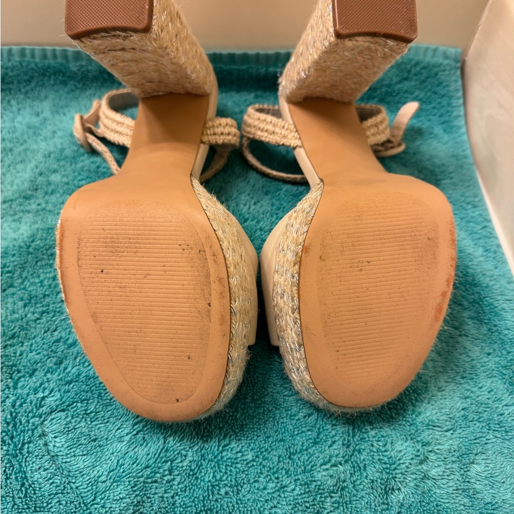 Steve Madden Cream Espadrille Platform Shoes sz 8 - Picture 7 of 10
